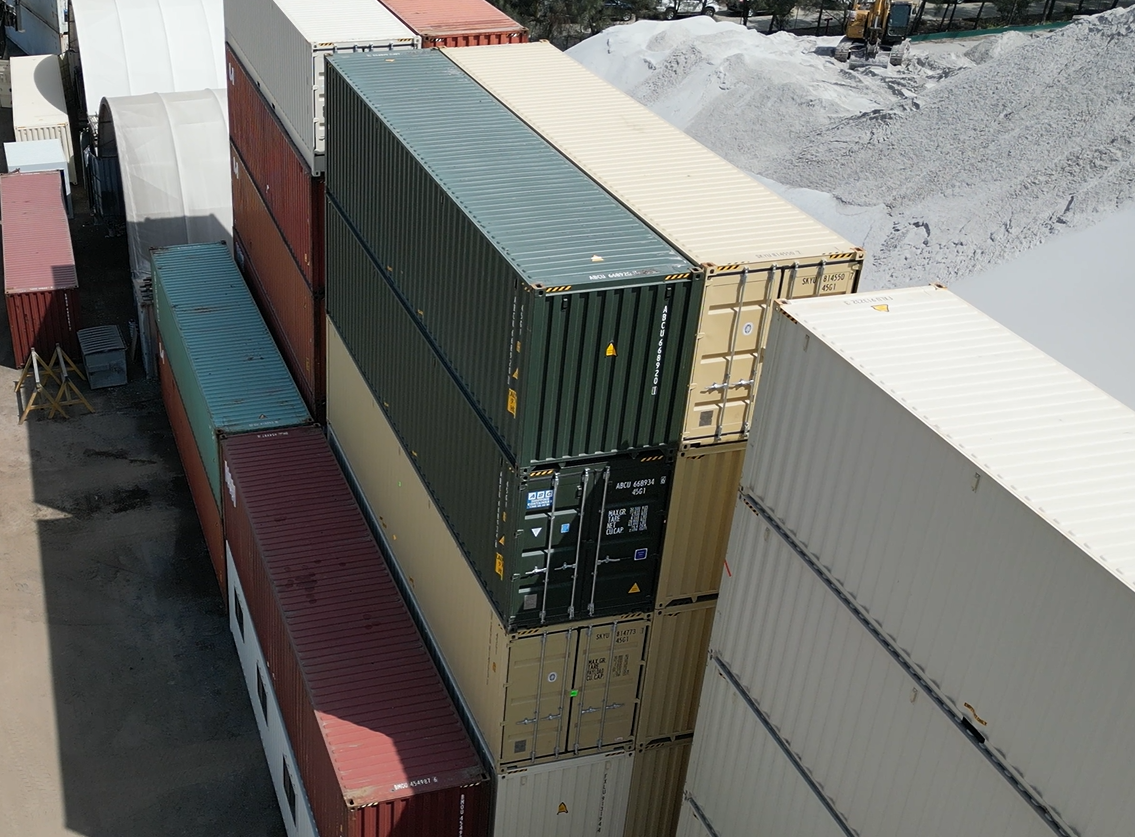 A stack of 40ft containers
