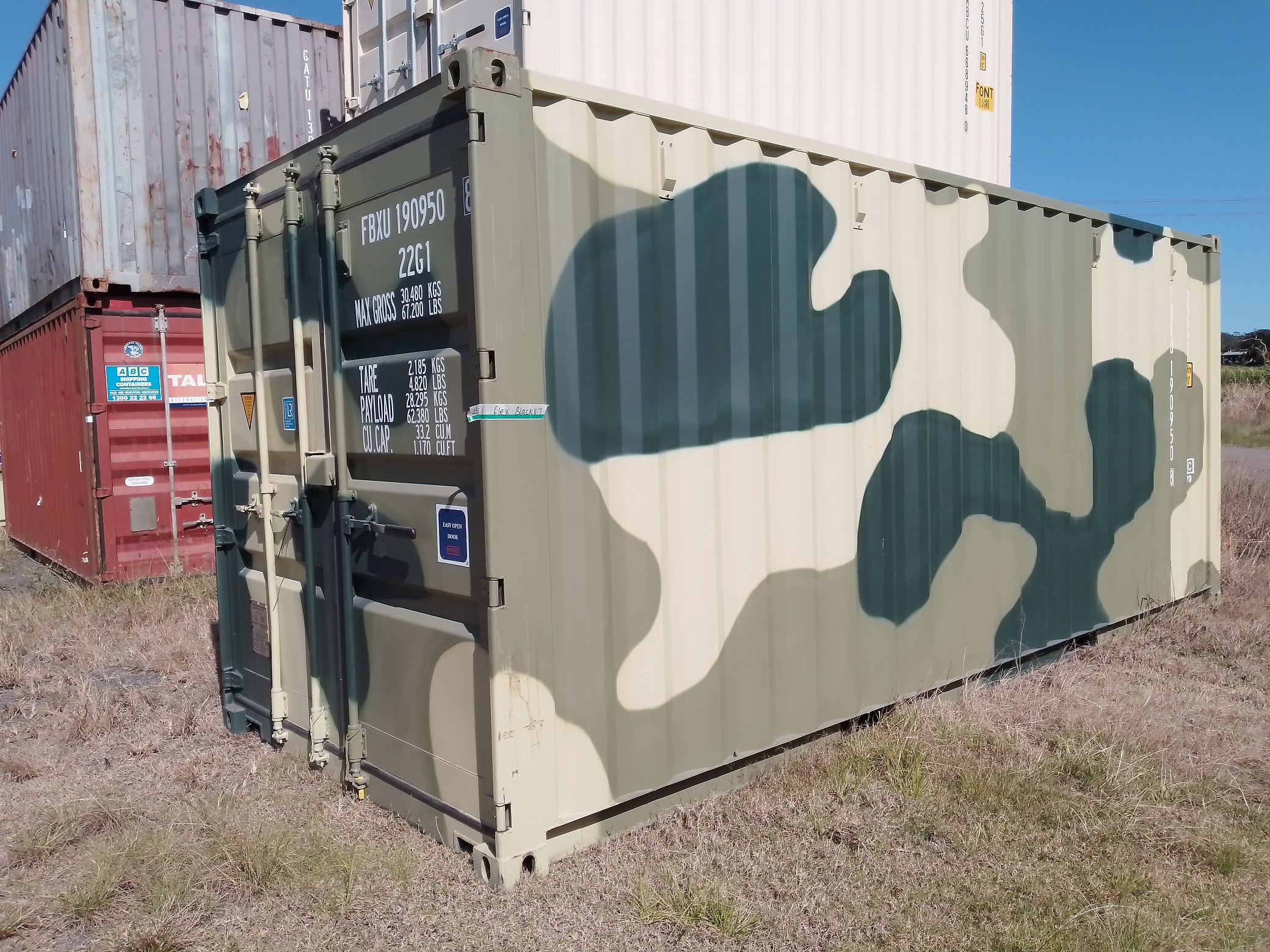 20ft camo shipping container