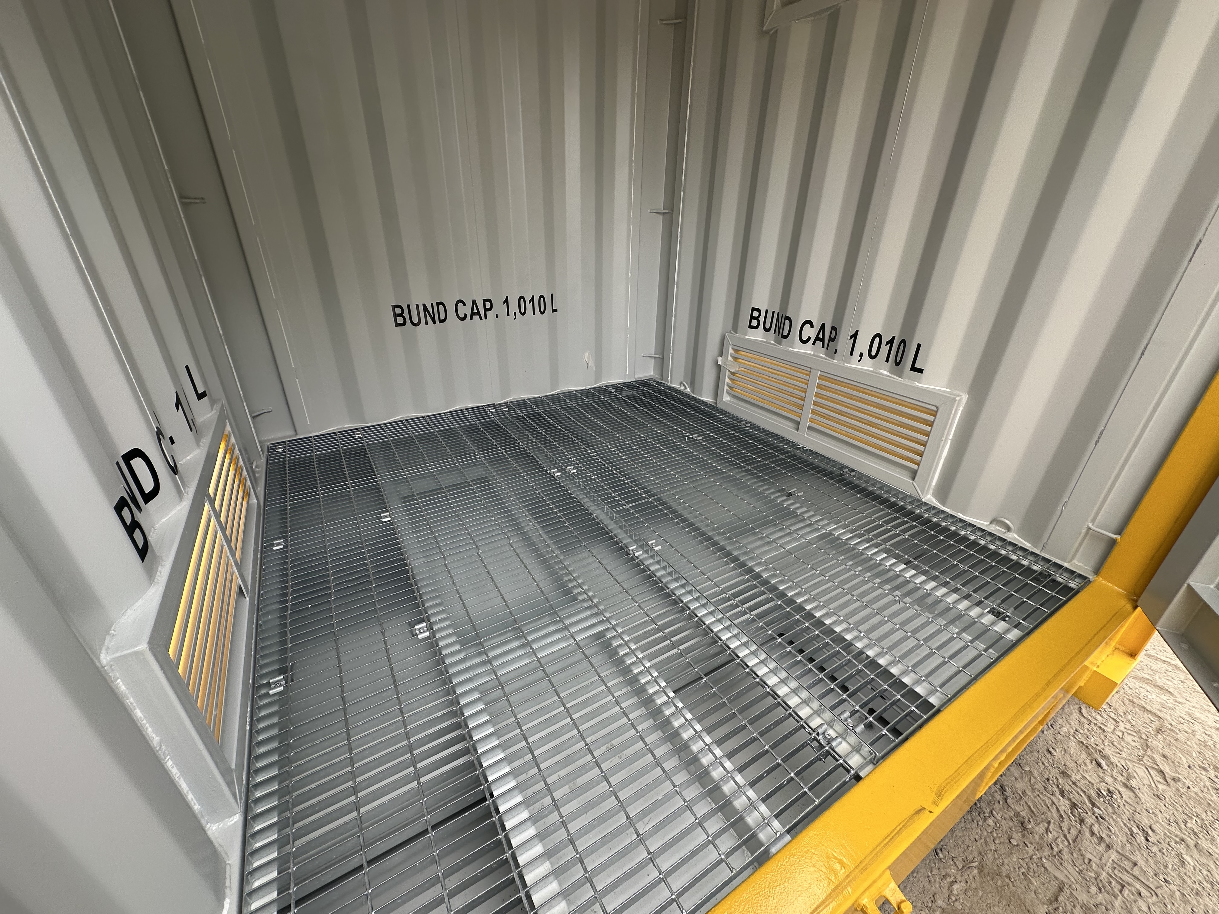 8ft dangerous goods shipping container interior.