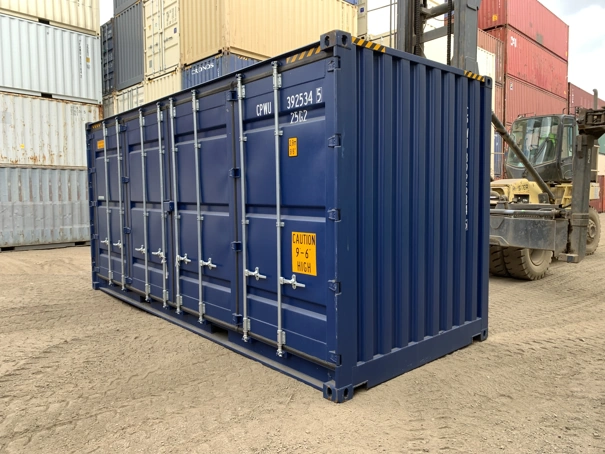 Inside of a side opening shipping container