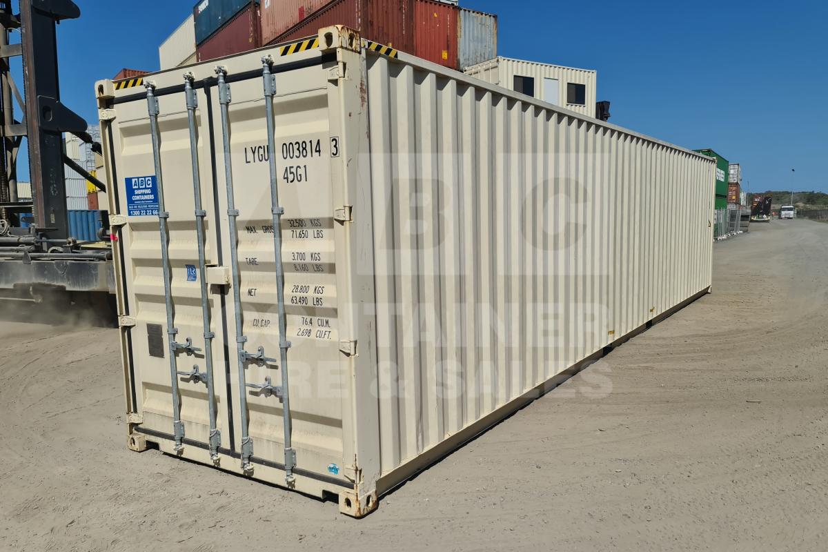 Rank 8 out of 10 new build cream 40 foot high cube shipping container in Toowoomba.