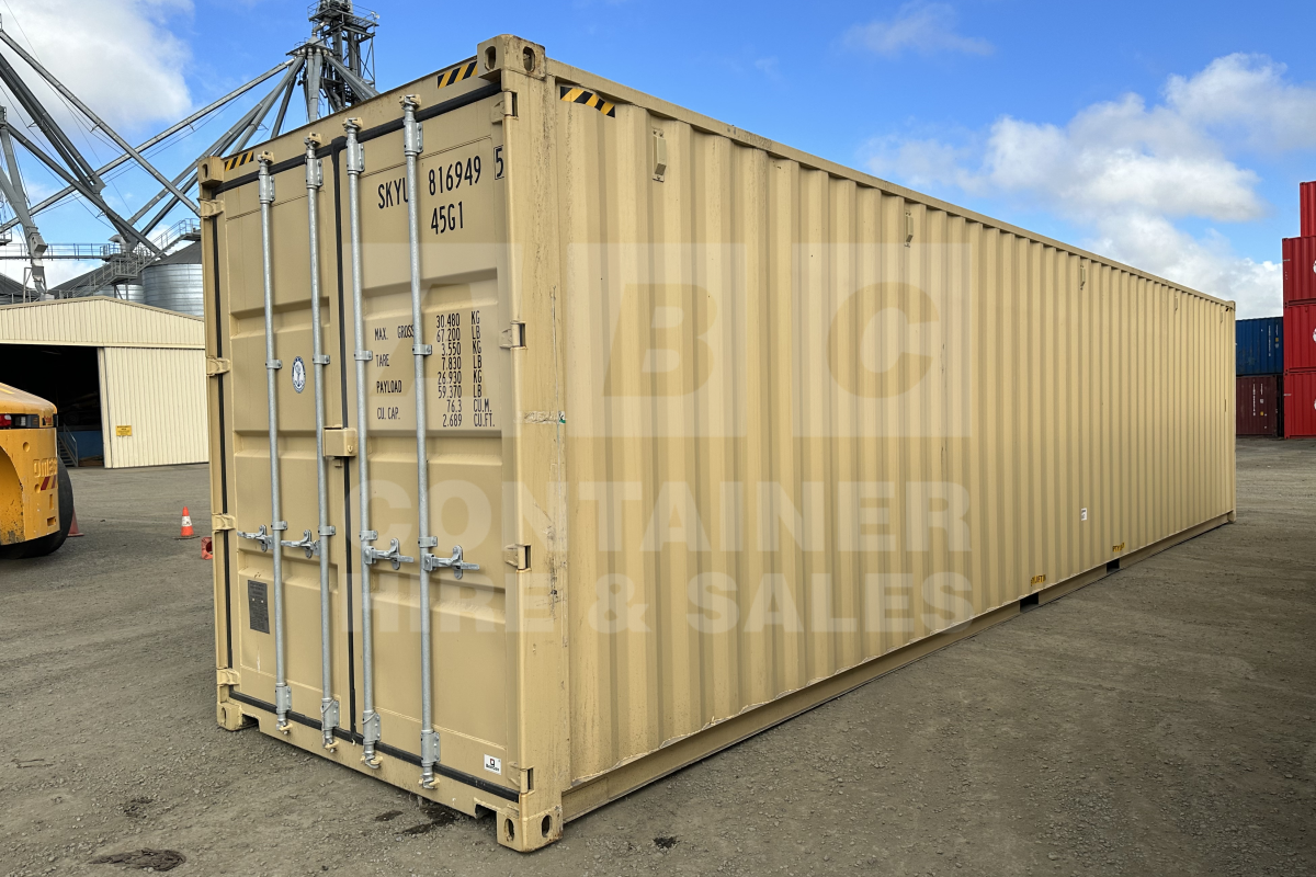 Rank 1 out of 10 used beige 40 foot high cube shipping container in Toowoomba.