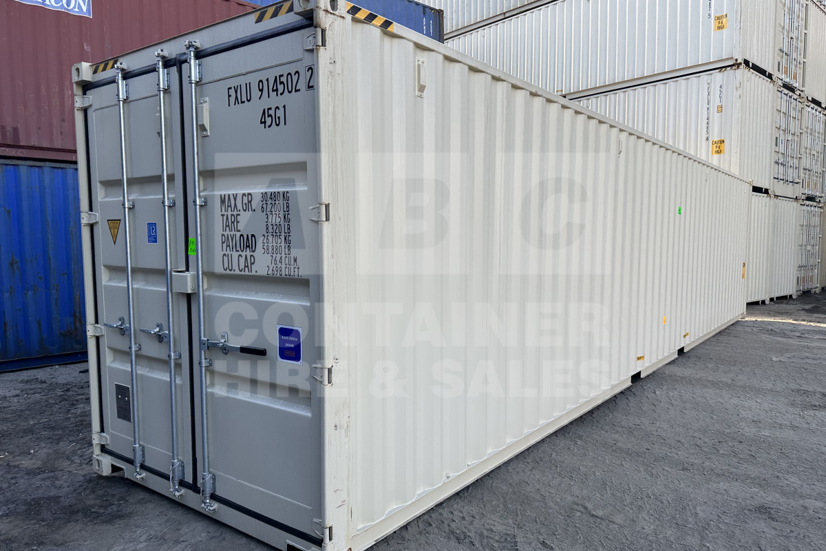 Rank 8 out of 10 new build cream 40 foot high cube shipping container in Toowoomba.