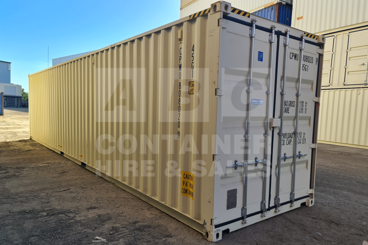 Rank 8 out of 10 new build cream 40 foot high cube shipping container in Gympie.