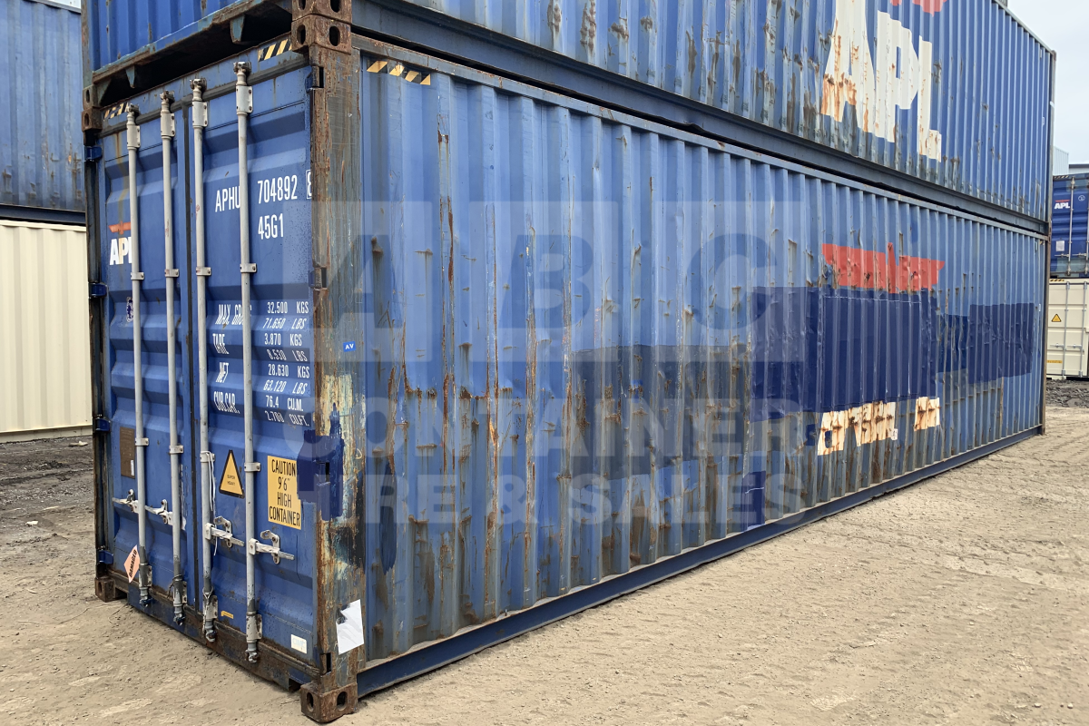 Rank 2 out of 10 used blue 40 foot high cube shipping container in Brisbane.