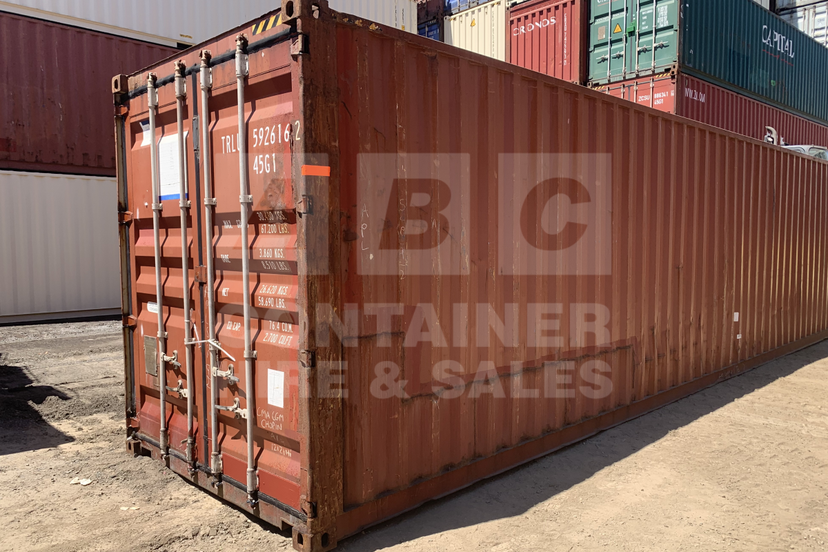 Rank 2 out of 10 used brown 40 foot high cube shipping container in Rockhampton.