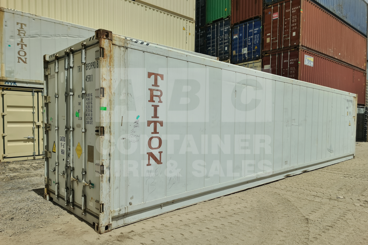Rank 4 out of 10 used white 40 foot high cube operating refrigerated/insulated) container in Brisbane.