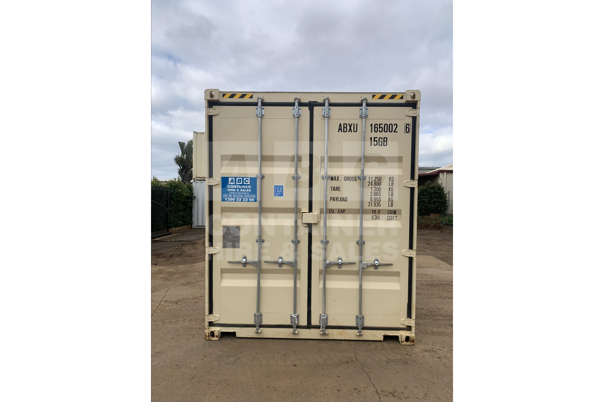 Rank 10 out of 10 new build cream 10 foot high cube steel container (4 factory corner posts) in Toowoomba.