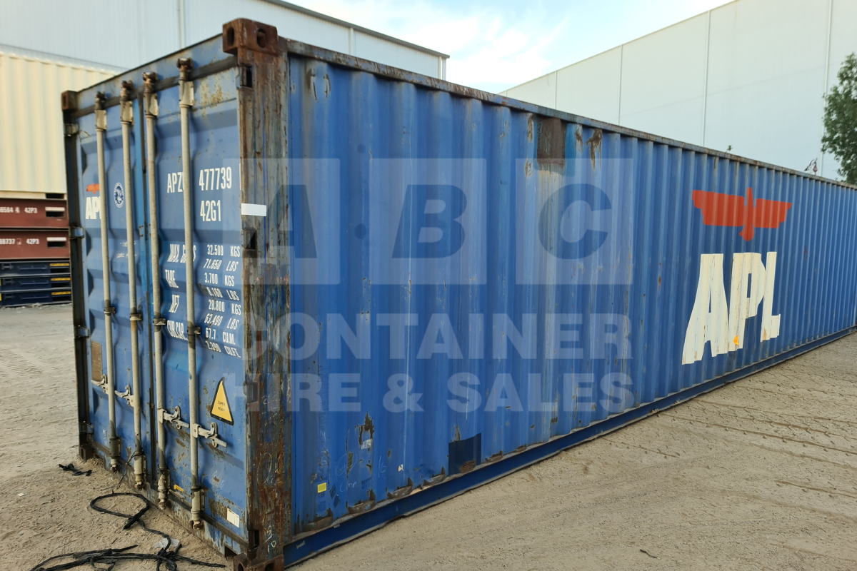 Rank 3 out of 10 used blue 40 foot standard height shipping container in Brisbane.