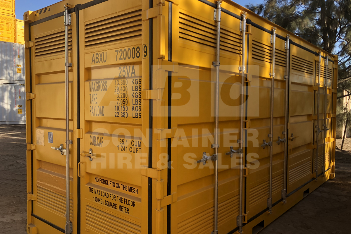 Rank 10 out of 10 new build yellow 20 foot High Cube Dangerous Goods Storage Container in Brisbane.