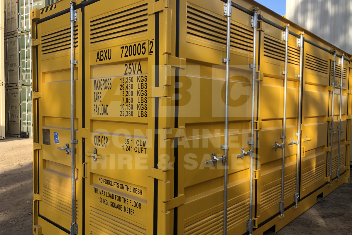 Rank 9 out of 10 new build yellow 20 foot High Cube Dangerous Goods Storage Container in Brisbane.