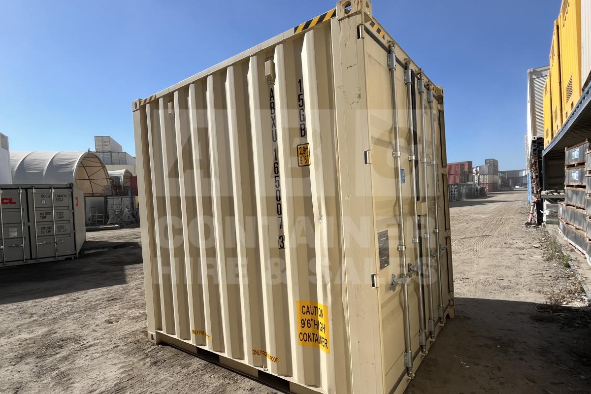 Rank 8 out of 10 new build cream 10 foot high cube steel container (4 factory corner posts) in Toowoomba.