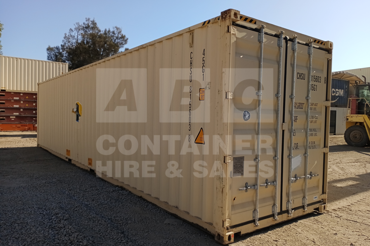 Rank 7 out of 10 used cream 40 foot high cube shipping container in Brisbane.