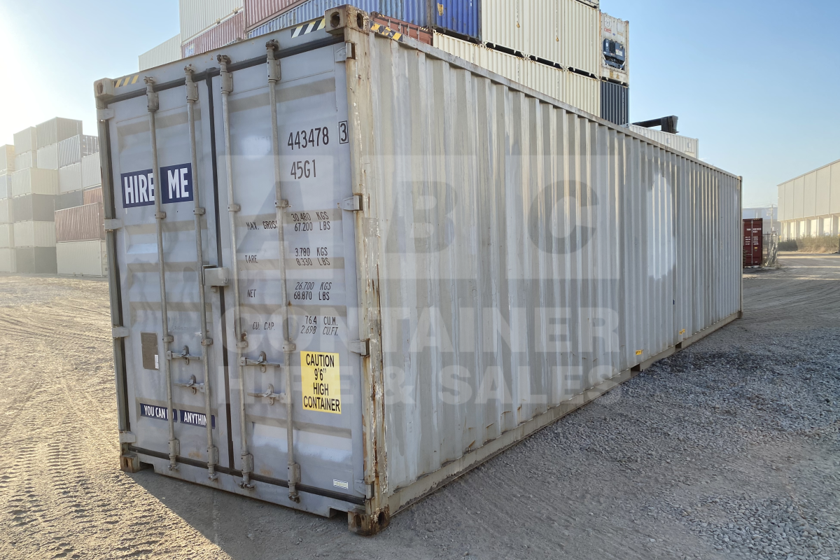 Rank 5 out of 10 used grey 40 foot high cube shipping container in Brisbane.