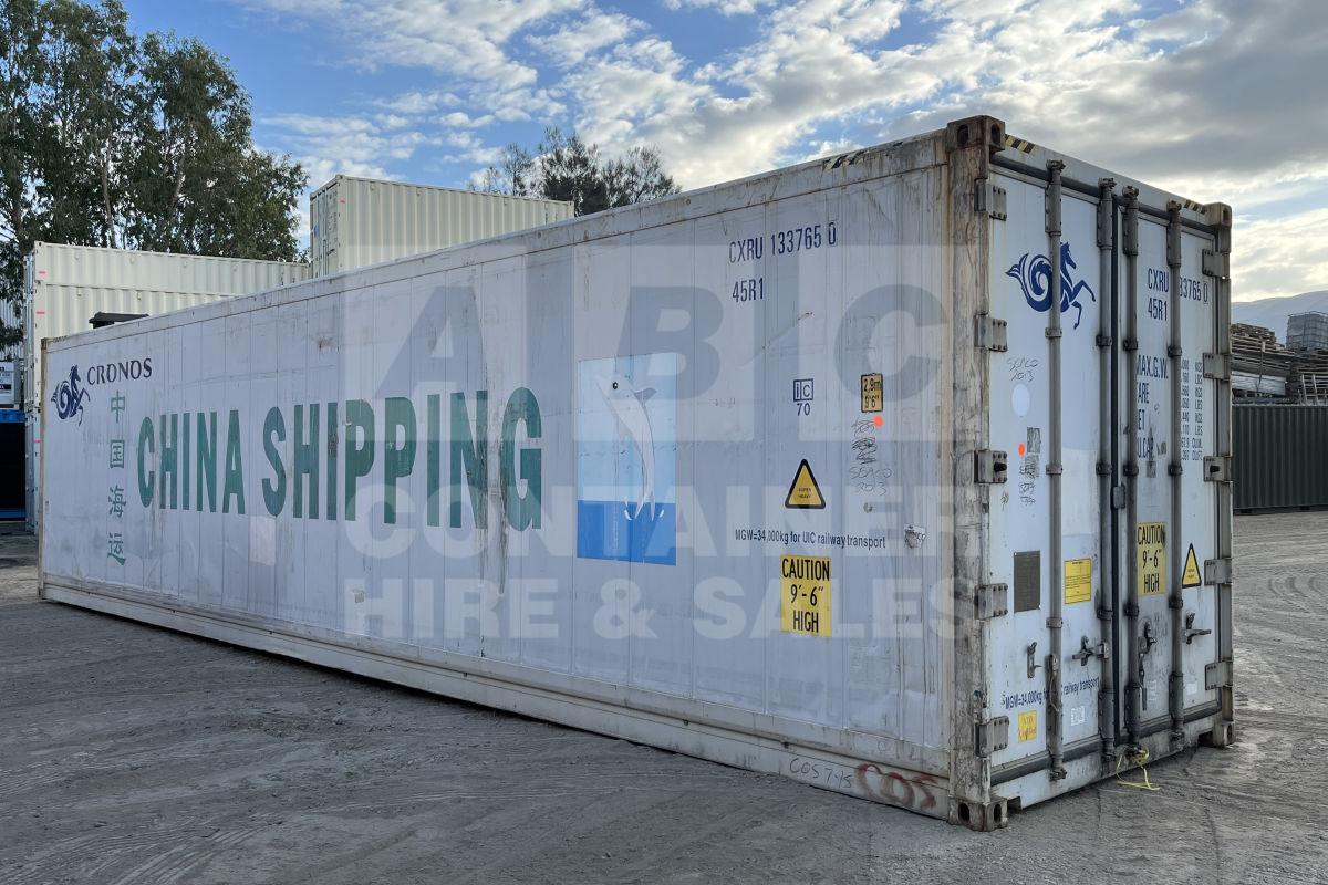 Rank 4 out of 10 used white 40 foot high cube (non operating refrigerated/insulated) container in Brisbane.