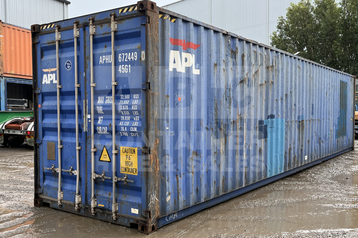Rank 4 out of 10 used blue 40 foot high cube shipping container in Brisbane.