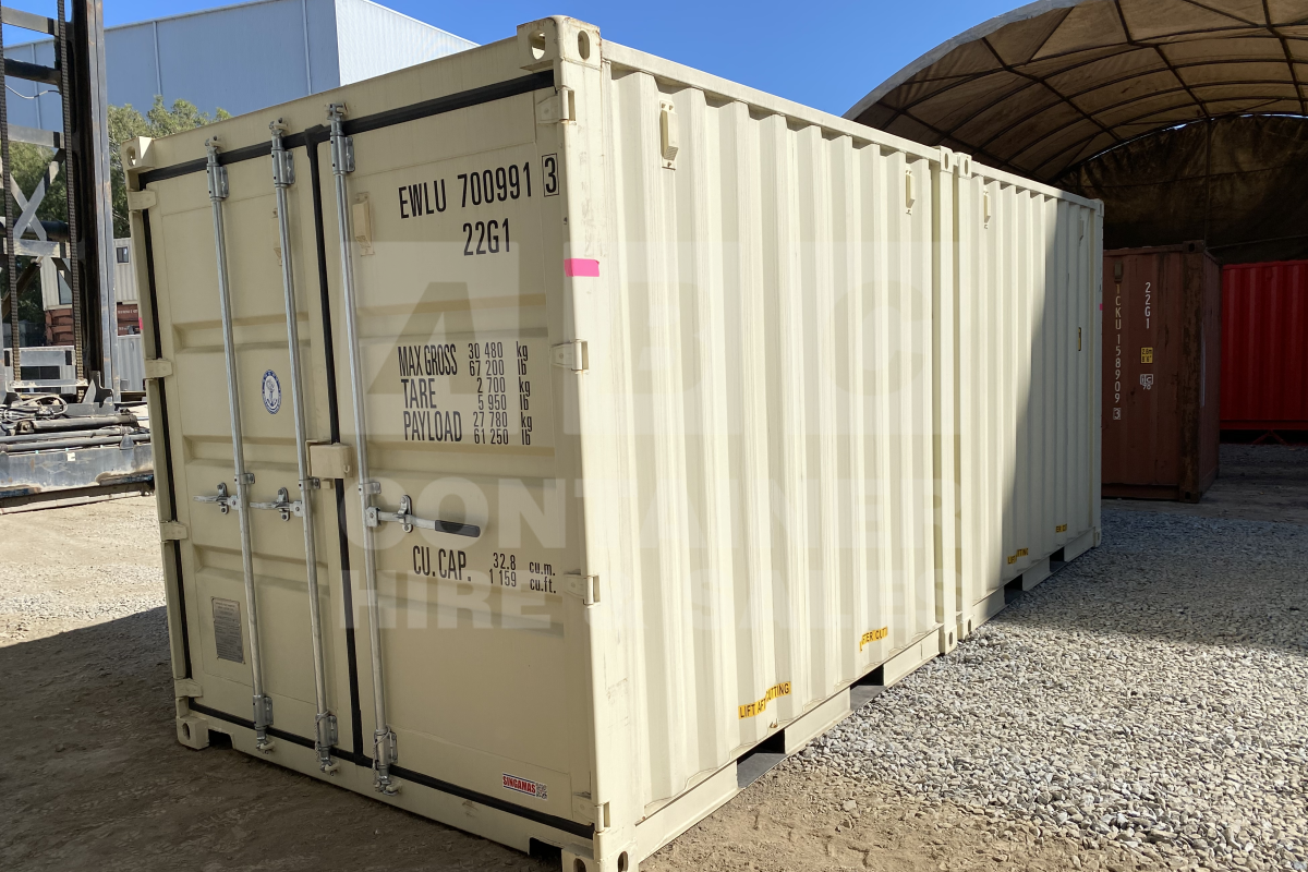 Rank 9 out of 10 new build cream 20 foot duocon shipping container (unsplit) in Brisbane.