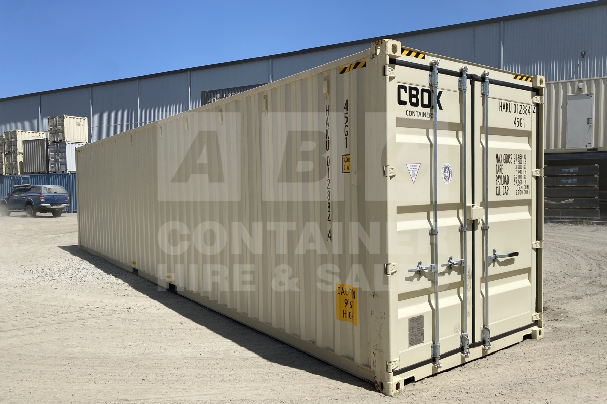 Rank 10 out of 10 new build cream 40 foot high cube shipping container in Rockhampton.