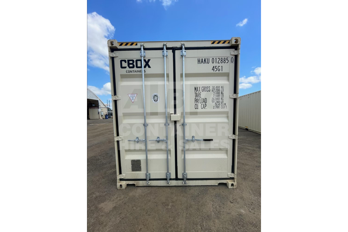 Rank 9 out of 10 new build cream 40 foot high cube shipping container in Rockhampton.