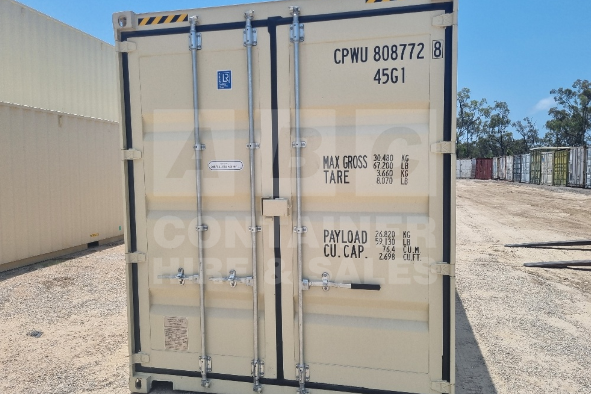 Rank 8 out of 10 new build cream 40 foot high cube shipping container in Townsville.