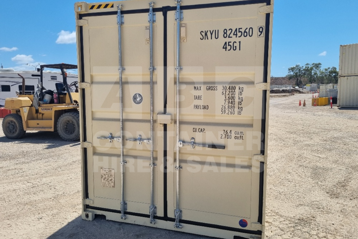 Rank 9 out of 10 new build cream 40 foot high cube shipping container in Townsville.