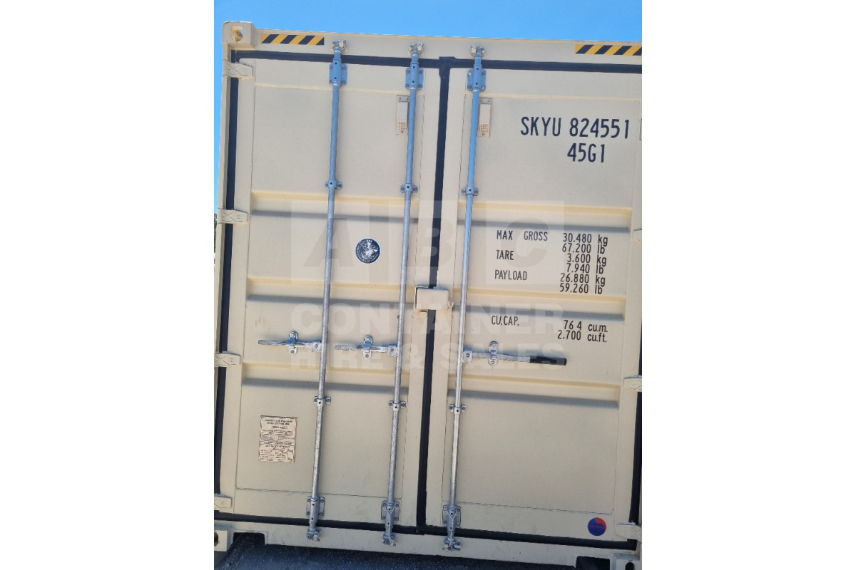 Rank 9 out of 10 new build cream 40 foot high cube shipping container in Townsville.