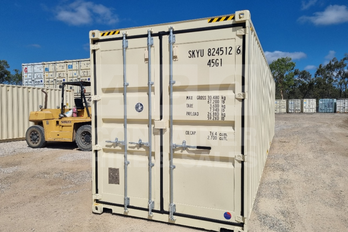 Rank 9 out of 10 new build cream 40 foot high cube shipping container in Townsville.