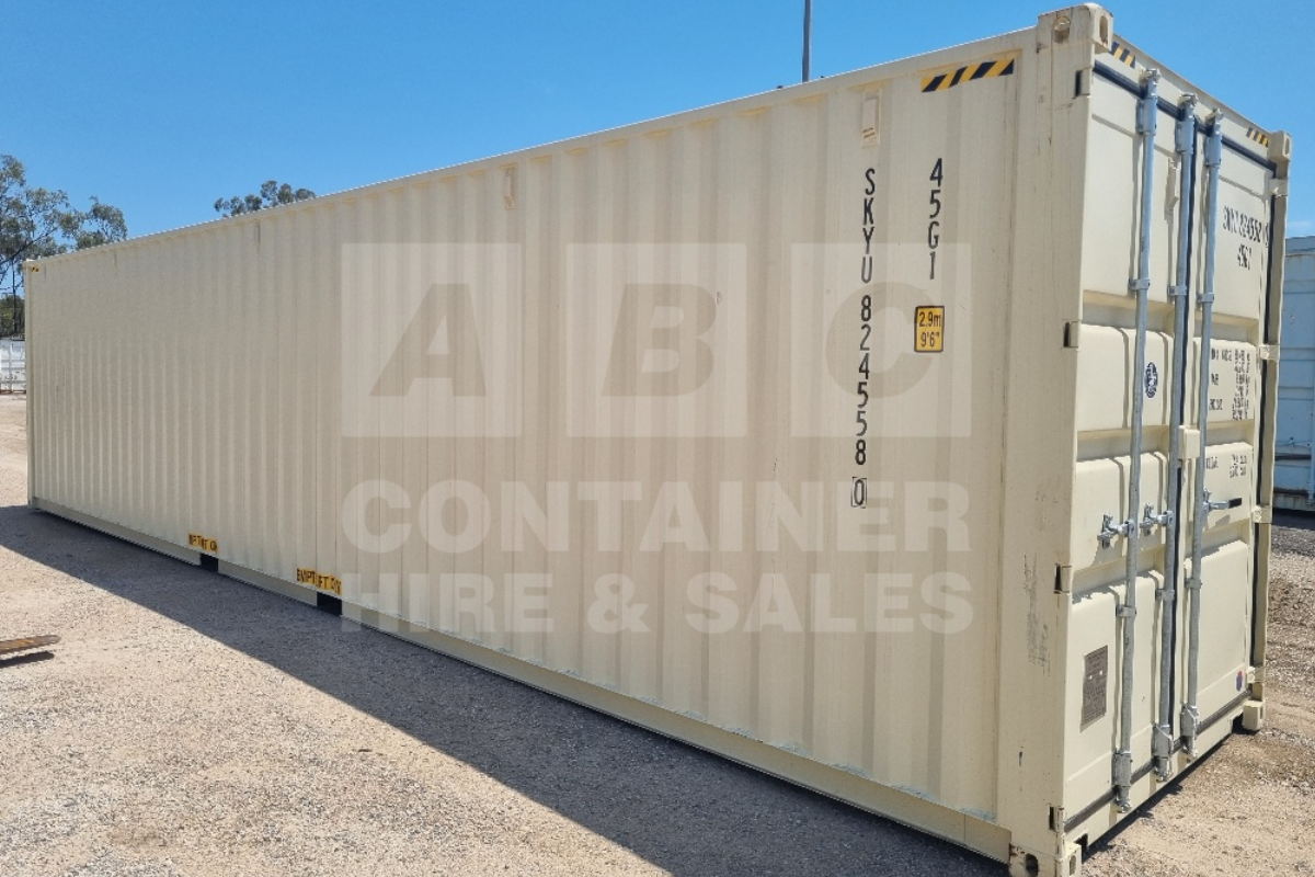 Rank 10 out of 10 new build cream 40 foot high cube shipping container in Townsville.