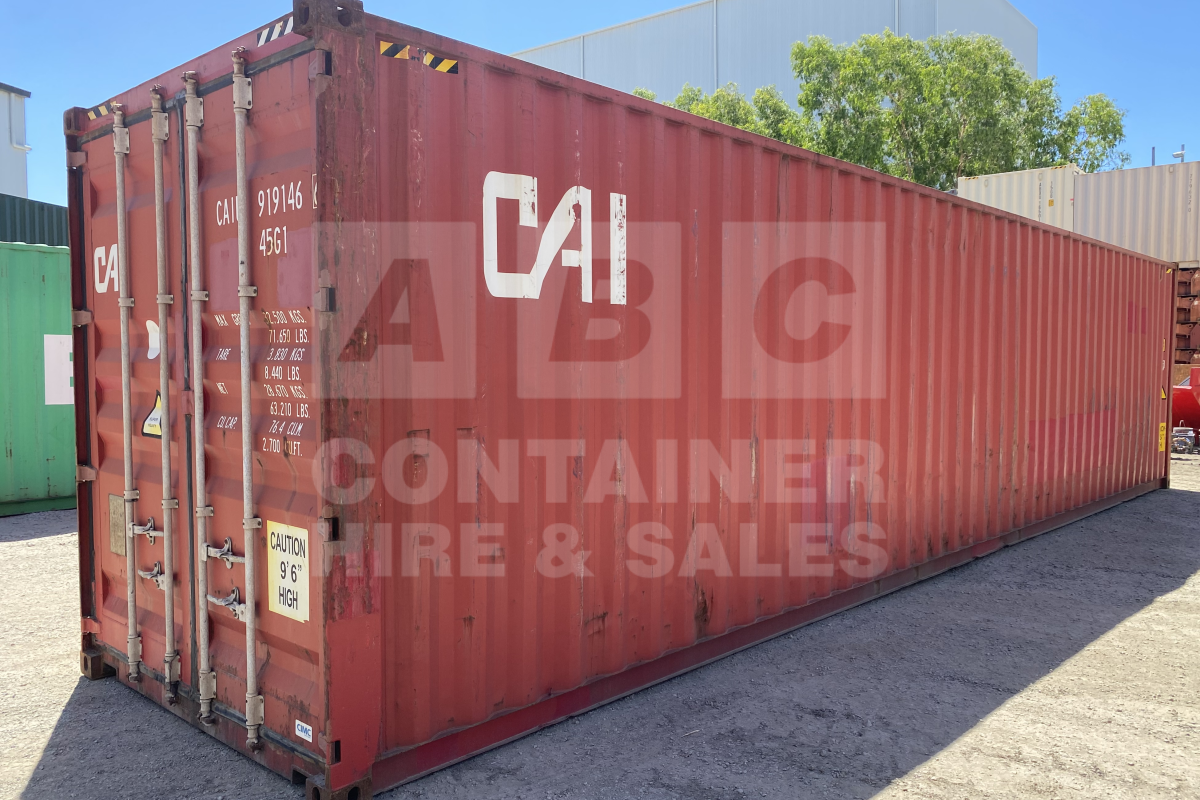 Rank 3 out of 10 used red 40 foot high cube shipping container in Brisbane.