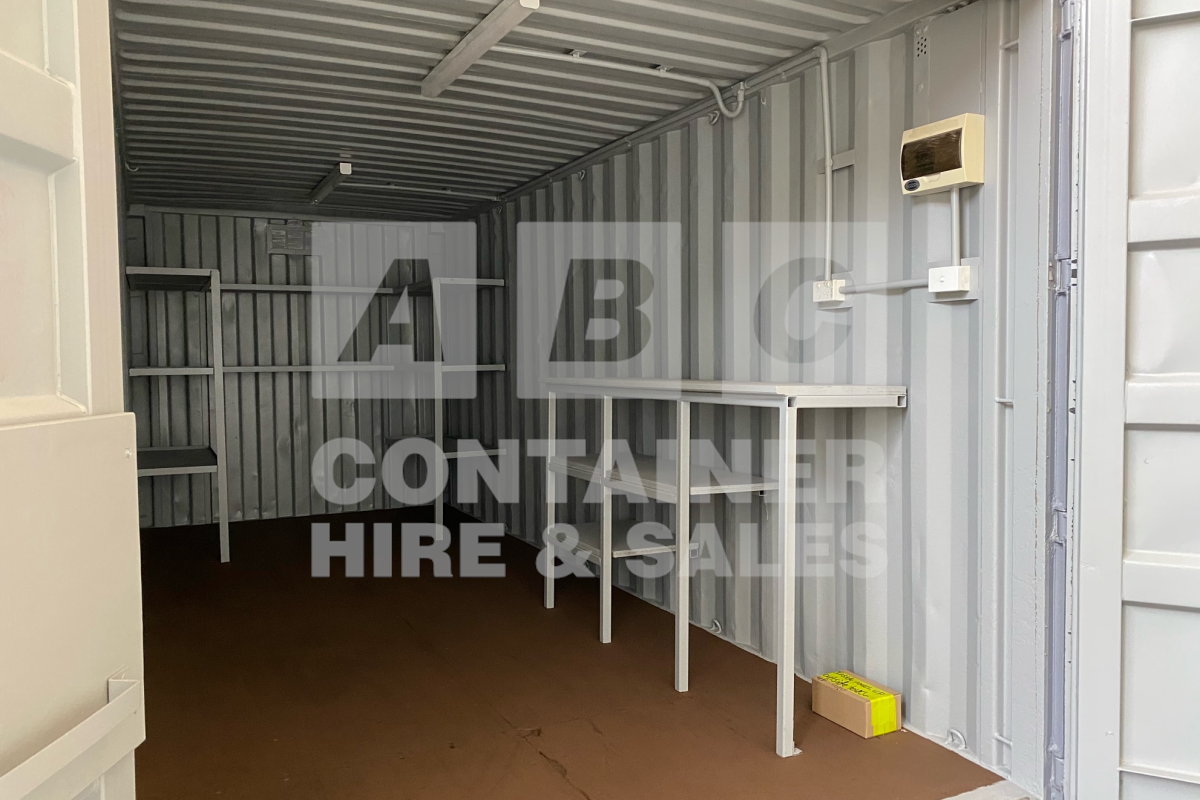 Fully refurbished workshop container, ready to roll, benches, whirly, shelves